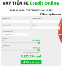 Đăng ký vay tín chấp Fe Credit Online nhận ngay 70 triệu mới nhất 2020