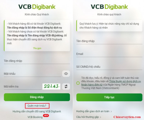Quên Tên Đăng Nhập, Mật Khẩu Internet Banking Vietcombank Làm như thế nào