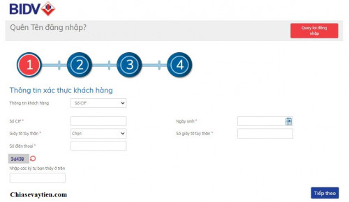 Quên tên đăng nhập, mật khẩu BIDV Online Lấy lại như thế nào