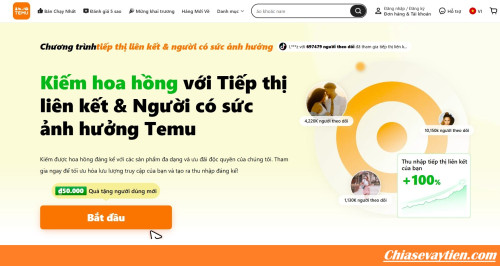 Cách đăng ký kiếm tiền Affiliate Temu từ A-Z, nhận ngay 50K hôm nay