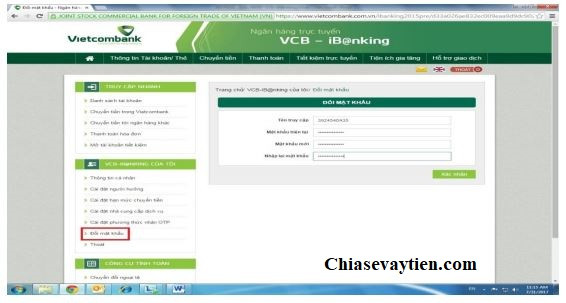 Đăng ký Internet Banking Vietcombank