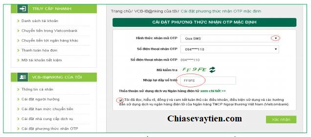 Đăng ký Internet Banking Vietcombank