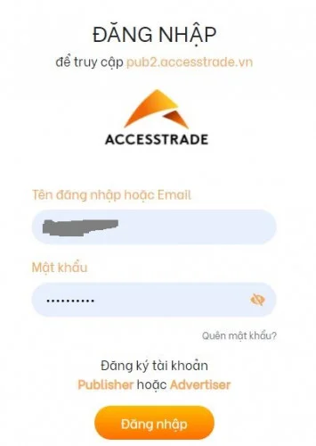 Đăng nhập Accesstrade