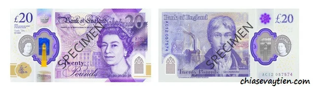 Các mệnh giá tiền Giấy của Đồng bảng Anh