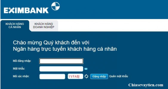 Đăng nhập Internet Banking Eximbank 