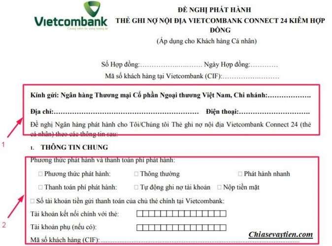 Cách làm thẻ ATM Vietcombank