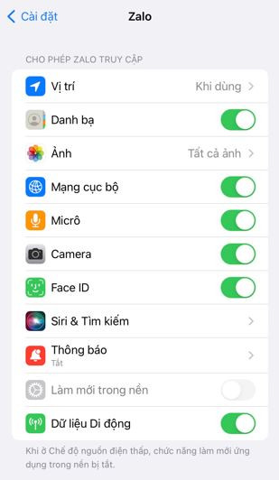 Chặn ứng dụng cho vay truy cập danh bạ trên iPhone