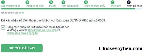 Gửi yêu cầu đăng ký vay tiền Online Senmo