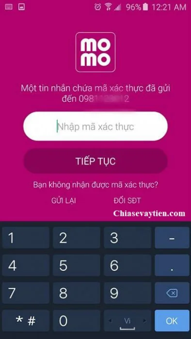 Đăng nhập ví điện tử MOMO