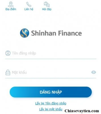 Tra cứu khoản vay Shinhan Finance Online