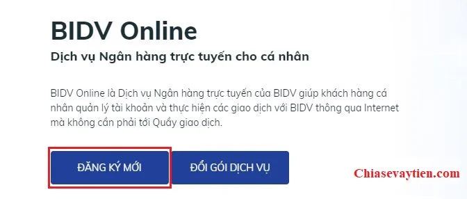 Đăng ký Internet Banking BIDV Online