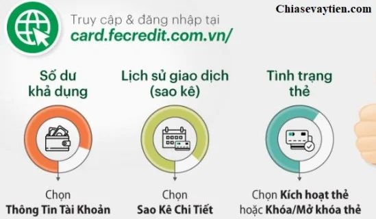 Tra cứu thông tin thẻ tín dụng Fe Credit Qua Website